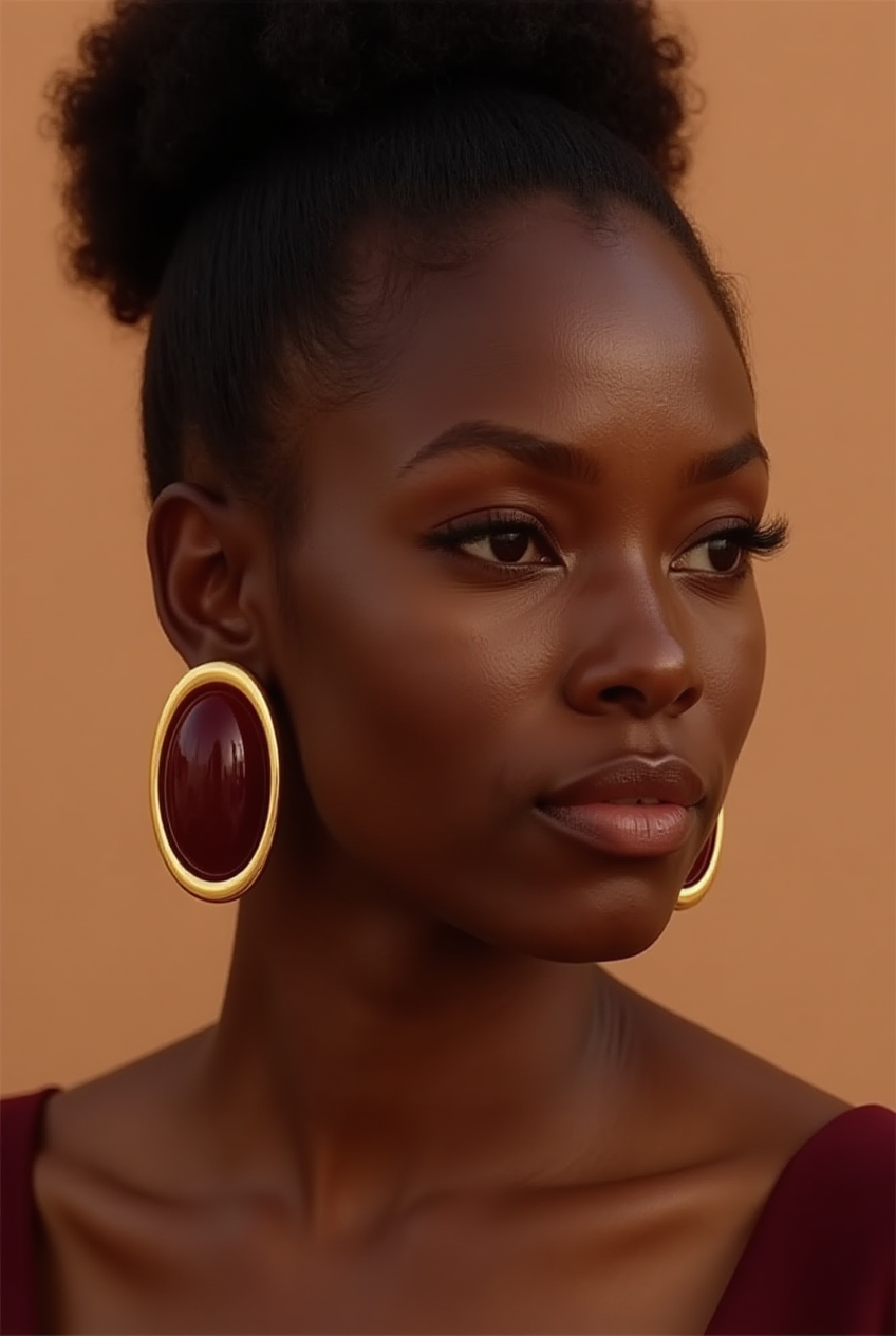 Le Pouvoir de l'Obsidienne Red Earrings
